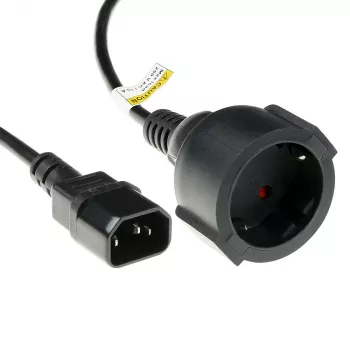 ACT Netzkabel C14 - Typ F Buchse (max. Strom 10A) schwarz 0,6 m