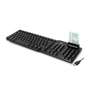 ACT Kabelgebundene Tastatur mit Smartcard-Leser (Azerty/BE-Layout)