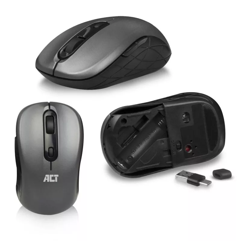ACT Wireless Tastatur- und Maus-Set, USB-C/USB-A-Kombi-Empfänger (Qwerty/US-Layout)