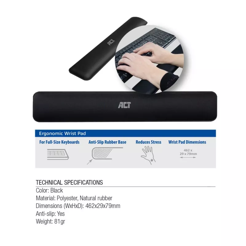 ACT Ergonomische Handgelenkauflage für Tastaturen