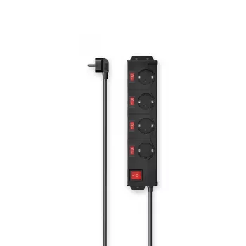 Hama 00223122 Power Extension 4 AC-Steckdosen Innenbereich Schwarz