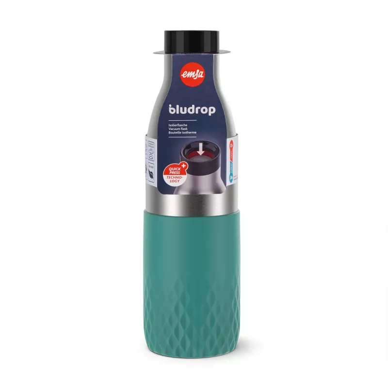EMSA Bludrop Sleeve N31112 Täglicher Gebrauch 700 ml Edelstahl Grün, Edelstahl