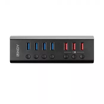 Lindy 4 Port USB 3.0 Hub mit 3 Quick Charge 3.0 Anschlüssen
