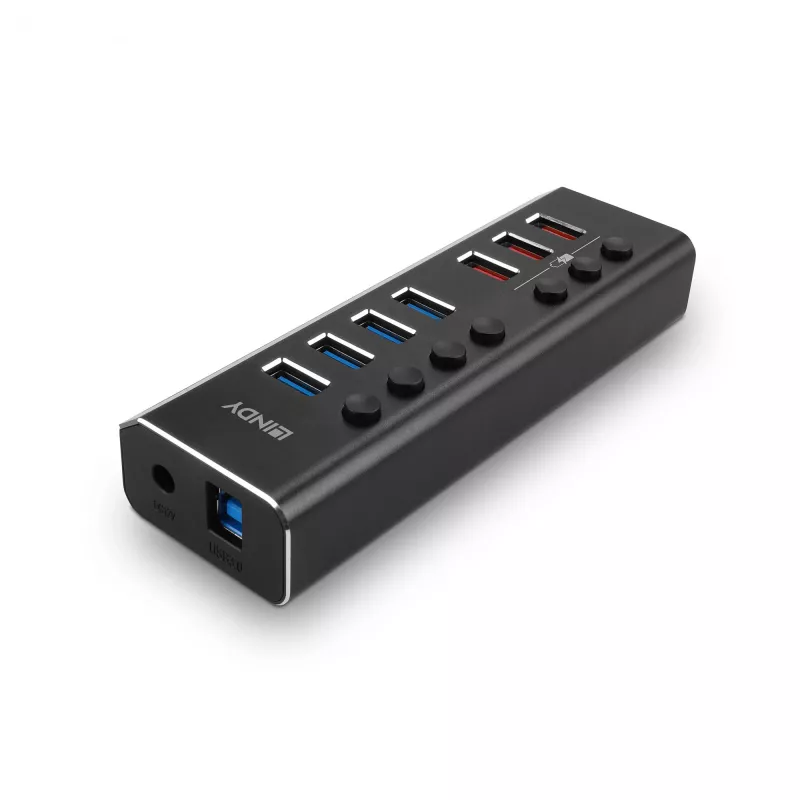 Lindy 4 Port USB 3.0 Hub mit 3 Quick Charge 3.0 Anschlüssen