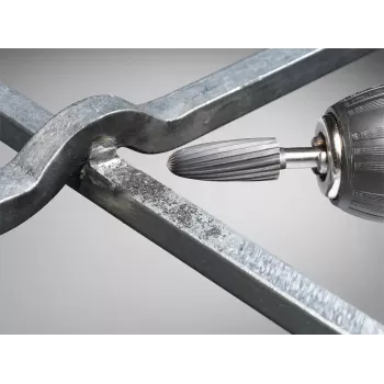 Rotary-Frässtift KWB 700340 — HSS-Kegelkopf Ø12 mm, Schaft Ø6 mm, für Edelstahl