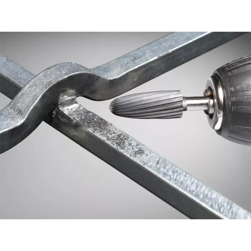 Rotary-Frässtift KWB 700340 — HSS-Kegelkopf Ø12 mm, Schaft Ø6 mm, für Edelstahl
