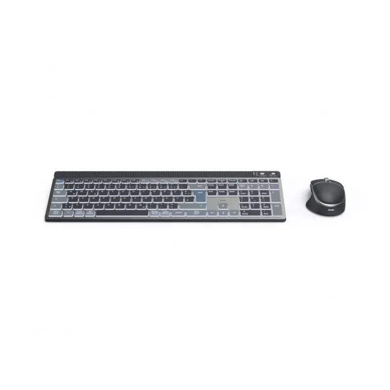 Hama WKM-750 Tastatur Maus enthalten Home/Office Bluetooth QWERTZ Deutsch Anthrazit, Schwarz, Blau