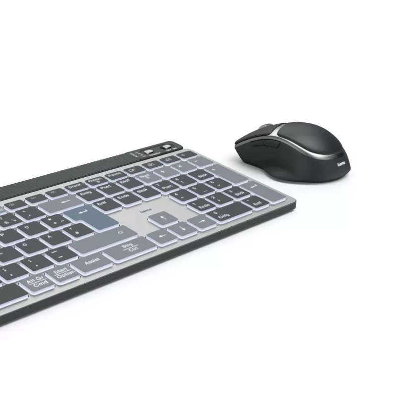 Hama WKM-750 Tastatur Maus enthalten Home/Office Bluetooth QWERTZ Deutsch Anthrazit, Schwarz, Blau