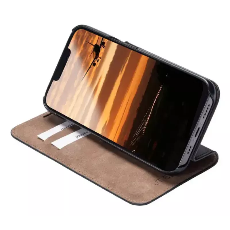 Wallet-Hülle JT BERLIN 11106 für iPhone 16E 15,4 cm Schwarz