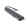 Interface-Hub Epico 9915112100080 — USB-Typ-C-Host, HDMI, USB 2.0, USB-Typ-C, MicroSD-/SD-Kartenleser, Aluminium/TPU, grau