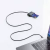 Manhattan USB-C Kontakt-Chipkartenleser mit MicroSD-Steckplatz, USB Typ-C Stecker auf Kontaktleser-Schnittstelle und microSDXC, unterstützt Windows, macOS und Linux, liest SIM-Karten mit Adapter, Kabel 1 m, Schwarz, drei Jahre Garantie