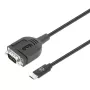Manhattan USB-C auf Seriell Konverterkabel, 1m, Stecker auf Stecker, Seriell/RS232/COM/DB9, Prolific PL2303GT Chip, Schwarzes Kabel, Drei Jahre Garantie