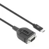 Manhattan USB-C auf Seriell Konverterkabel, 1m, Stecker auf Stecker, Seriell/RS232/COM/DB9, Prolific PL2303GT Chip, Schwarzes Kabel, Drei Jahre Garantie