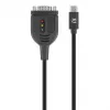 Manhattan USB-C auf Seriell Konverterkabel, 1m, Stecker auf Stecker, Seriell/RS232/COM/DB9, Prolific PL2303GT Chip, Schwarzes Kabel, Drei Jahre Garantie