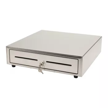 Manuelle Geldlade Olympia LD 410S, Edelstahlgehäuse, 415 × 410 × 104 mm, 6,5 kg
