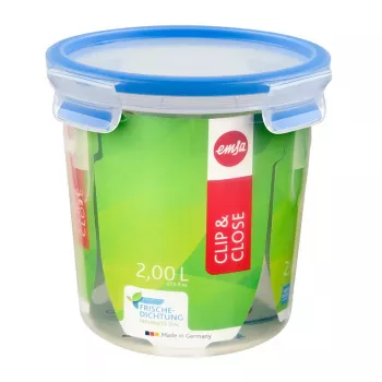 EMSA 508553 Lebensmittelbehälter Runddose 2 L Blau, Transparent 1 Stk.