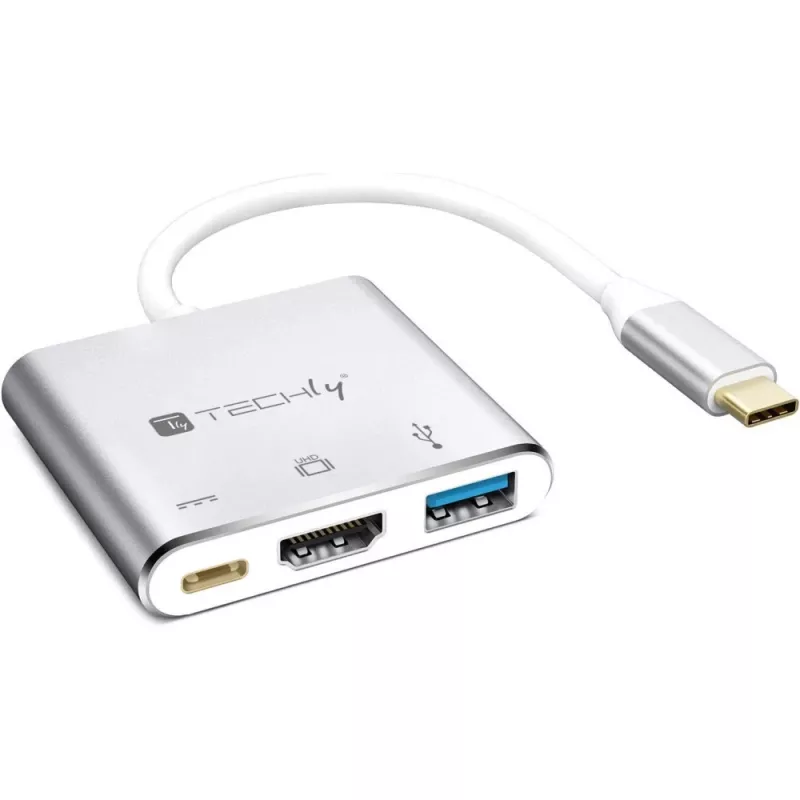 Techly IADAP USB31-HDMIPTY Laptop-Dock/Port-Replikator Kabelgebunden USB 3.2 Gen 1 (3.1 Gen 1) Type-C Silber