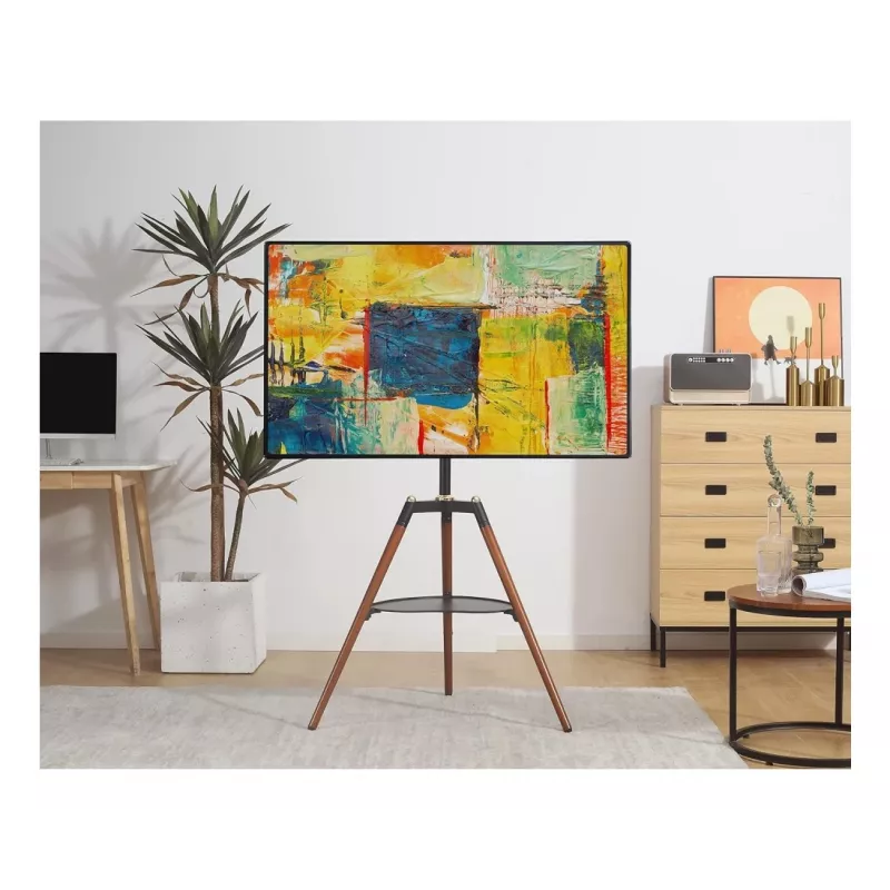 Techly ICA-TR58 TV-Ständer/Standfuß 165,1 cm (65 Zoll) Schwarz, Holz