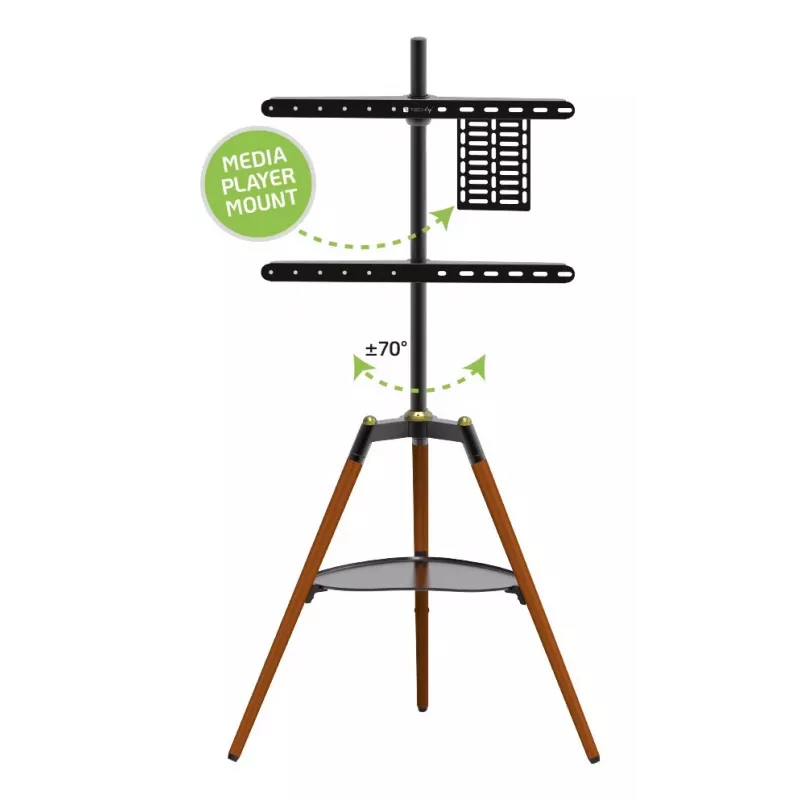 Techly ICA-TR58 TV-Ständer/Standfuß 165,1 cm (65 Zoll) Schwarz, Holz