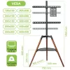 Techly ICA-TR58 TV-Ständer/Standfuß 165,1 cm (65 Zoll) Schwarz, Holz