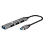 Techly IUSB32-HUB4A-3U2SLS Laptop-Dock/Port-Replikator Kabelgebunden USB 3.2 Gen 1 (3.1 Gen 1) Typ-A Grau