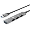 Techly IUSB32-HUB4A-3U2SLS Laptop-Dock/Port-Replikator Kabelgebunden USB 3.2 Gen 1 (3.1 Gen 1) Typ-A Grau