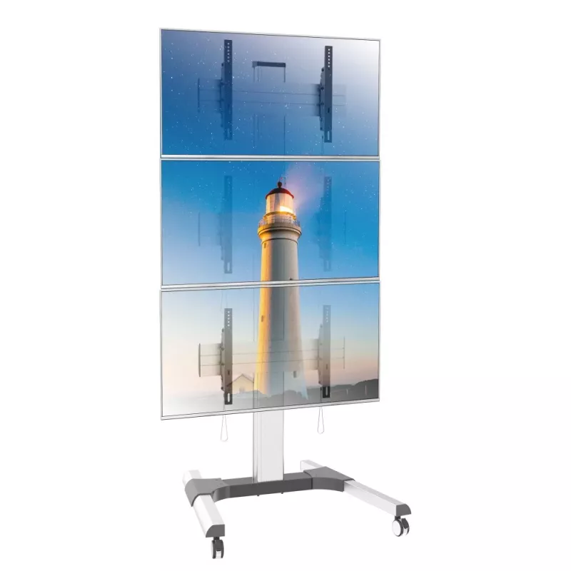 Techly Bodenständer für 3 LCD/LED-TVs 32-55 Zoll für Videowand