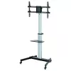 Techly Bodenständer mit Ablagewagen TV LCD/LED 37-86 Zoll, 200 x 200 mm, 600 x 400 mm, -10 - 5°, 180°, Aluminium, Kunststoff, Stahl, Schwarz, Grau