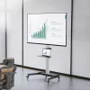 Techly Bodenständer mit Ablagewagen TV LCD/LED 37-86 Zoll, 200 x 200 mm, 600 x 400 mm, -10 - 5°, 180°, Aluminium, Kunststoff, Stahl, Schwarz, Grau