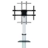 Techly Bodenständer mit Ablagewagen TV LCD/LED 37-86 Zoll, 200 x 200 mm, 600 x 400 mm, -10 - 5°, 180°, Aluminium, Kunststoff, Stahl, Schwarz, Grau