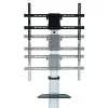 Techly Bodenständer mit Ablagewagen TV LCD/LED 37-86 Zoll, 200 x 200 mm, 600 x 400 mm, -10 - 5°, 180°, Aluminium, Kunststoff, Stahl, Schwarz, Grau