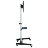 Techly Bodenständer mit Ablagewagen TV LCD/LED 37-86 Zoll, 200 x 200 mm, 600 x 400 mm, -10 - 5°, 180°, Aluminium, Kunststoff, Stahl, Schwarz, Grau