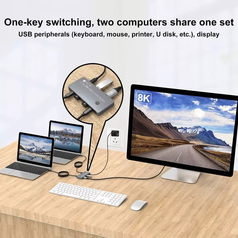 Techly IDATA KVM-DPC8K KVM-Switch Grau