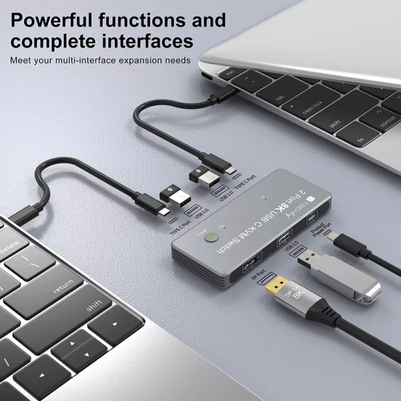 Techly IDATA KVM-DPC8K KVM-Switch Grau