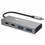 Techly IUSB32C-HUB4AC2 Laptop-Dock/Port-Replikator Kabelgebunden USB 3.2 Gen 1 (3.1 Gen 1) Type-C Silber