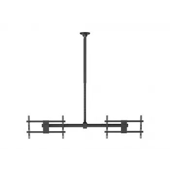 Deckenhalterung für zwei Bildschirme EQUIP 81,3 cm – 152,4 cm (32 inch–60 inch) (VESA 200x200–600x400, max. 80 kg, schwenkbar ±180°), schwarz
