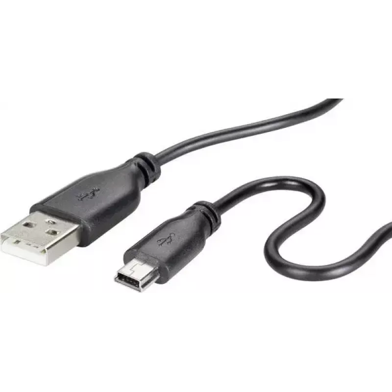 Renkforce RF-4080792 USB 2.0 Datenkabel, USB-A auf Mini-USB-B, 1 m, Schwarz