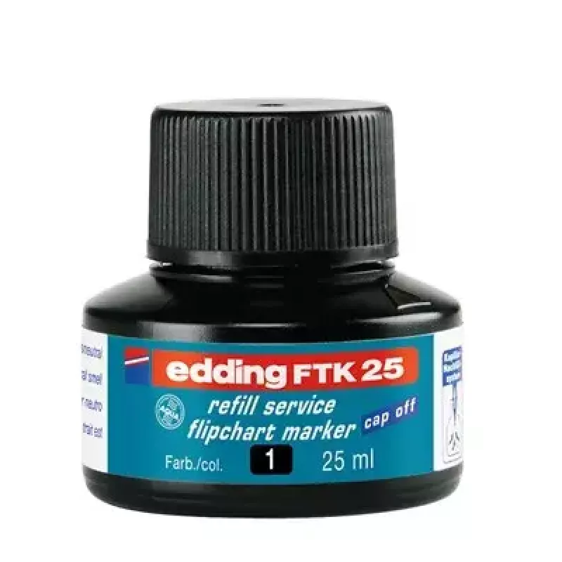 Nachfülltinte für Marker Edding ED-FTK25-001, schwarze Tinte, 25 ml, 1 Stück