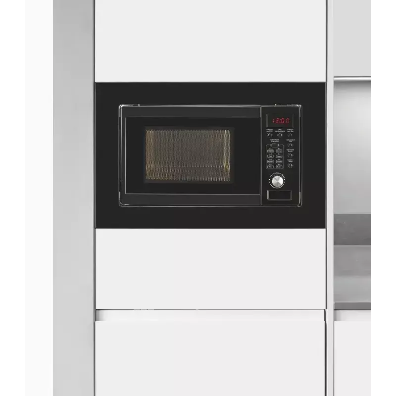 Einbau-Grillmikrowelle Exquisit EMW20.1 G — 20 l, 800 W, Schwarz, Tasten- und Drehregler-Bedienung, eingebautes Display