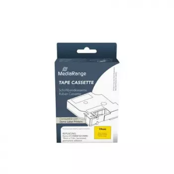 Beschriftungsband MediaRange MRDY45808 Schwarz auf gelb D1 — 19 mm x 7 m, permanenter Acrylkleber