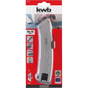 KWB 015210 Profi Sicherheits-Trapezklingenmesser, 173 mm