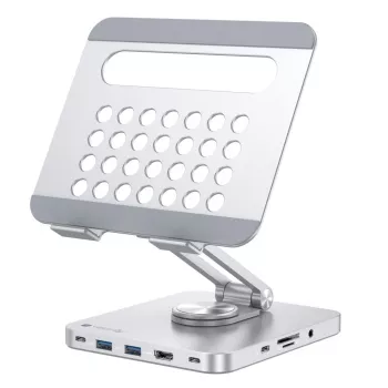 Techly 8-in-1 USB-C Hub Docking Station Tablet-Ständer