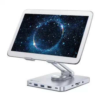 Techly 8-in-1 USB-C Hub Docking Station Tablet-Ständer