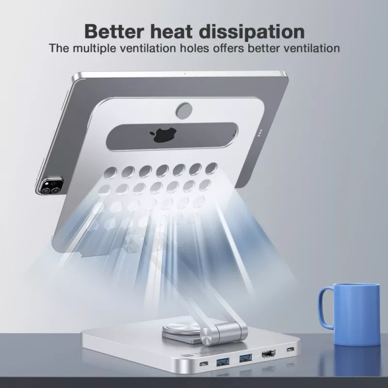 Techly 8-in-1 USB-C Hub Docking Station Tablet-Ständer