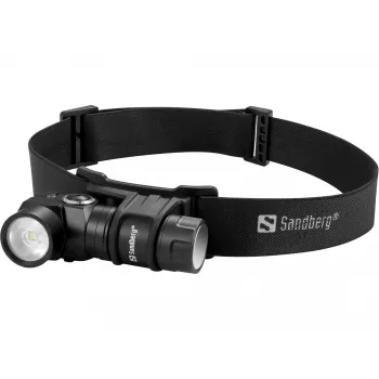 Sandberg Headlamp 500 Duo, Stirnlampen-Taschenlampe, Schwarz, Aluminium, IP44, LED, 25 lm