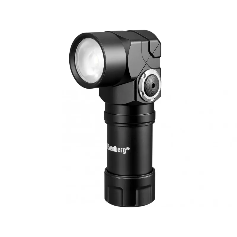Sandberg Headlamp 500 Duo, Stirnlampen-Taschenlampe, Schwarz, Aluminium, IP44, LED, 25 lm