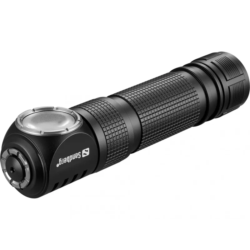 Sandberg Stirnlampe 1000 Pro, Stirnband-Taschenlampe, Schwarz, Aluminium, IP66, LED, 25 lm