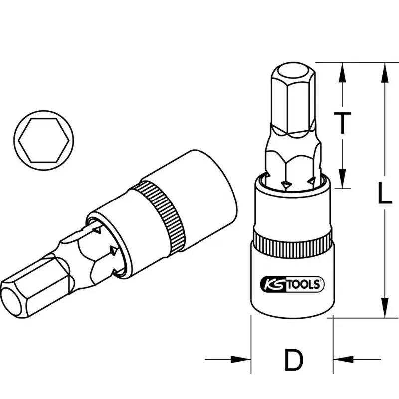 Steckschlüsselsatz KS Tools 911.1438 1/4 Zoll Antrieb 1 Kopf 15 g