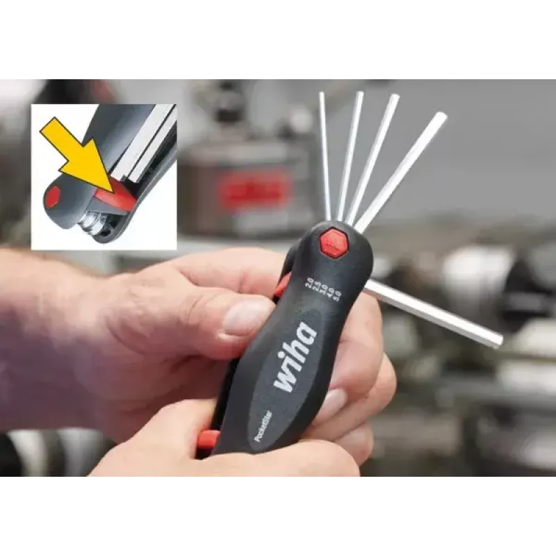 Klappbarer Torx-Schlüsselsatz Wiha 25128 – 7 Stück (T7–T25), schwarz/grün, 104 g