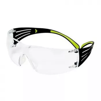 Sicherheitsbrille 3M SF4000CC1 — Schutzbrille aus Kunststoff, transparentes Glas, schwarz/grün